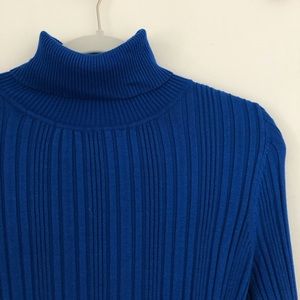 Blue turtleneck